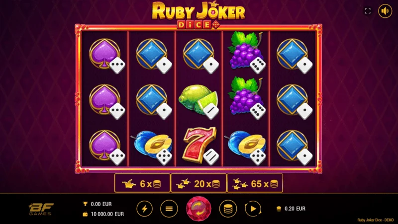 Ruby Joker Dice - main game screen